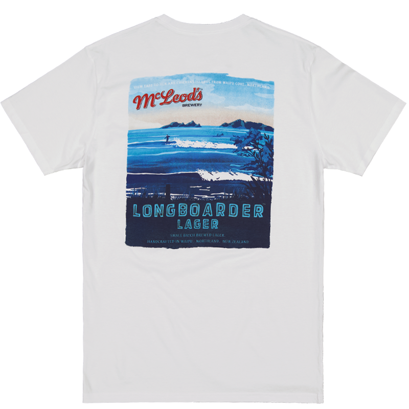 Longboarder tee- white